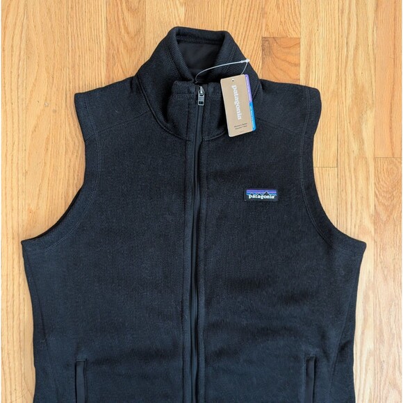 NWT Patagonia Black Vest Women MEDIUM Better Sweater Fleece Full Zip 25887 - Picture 3 of 9